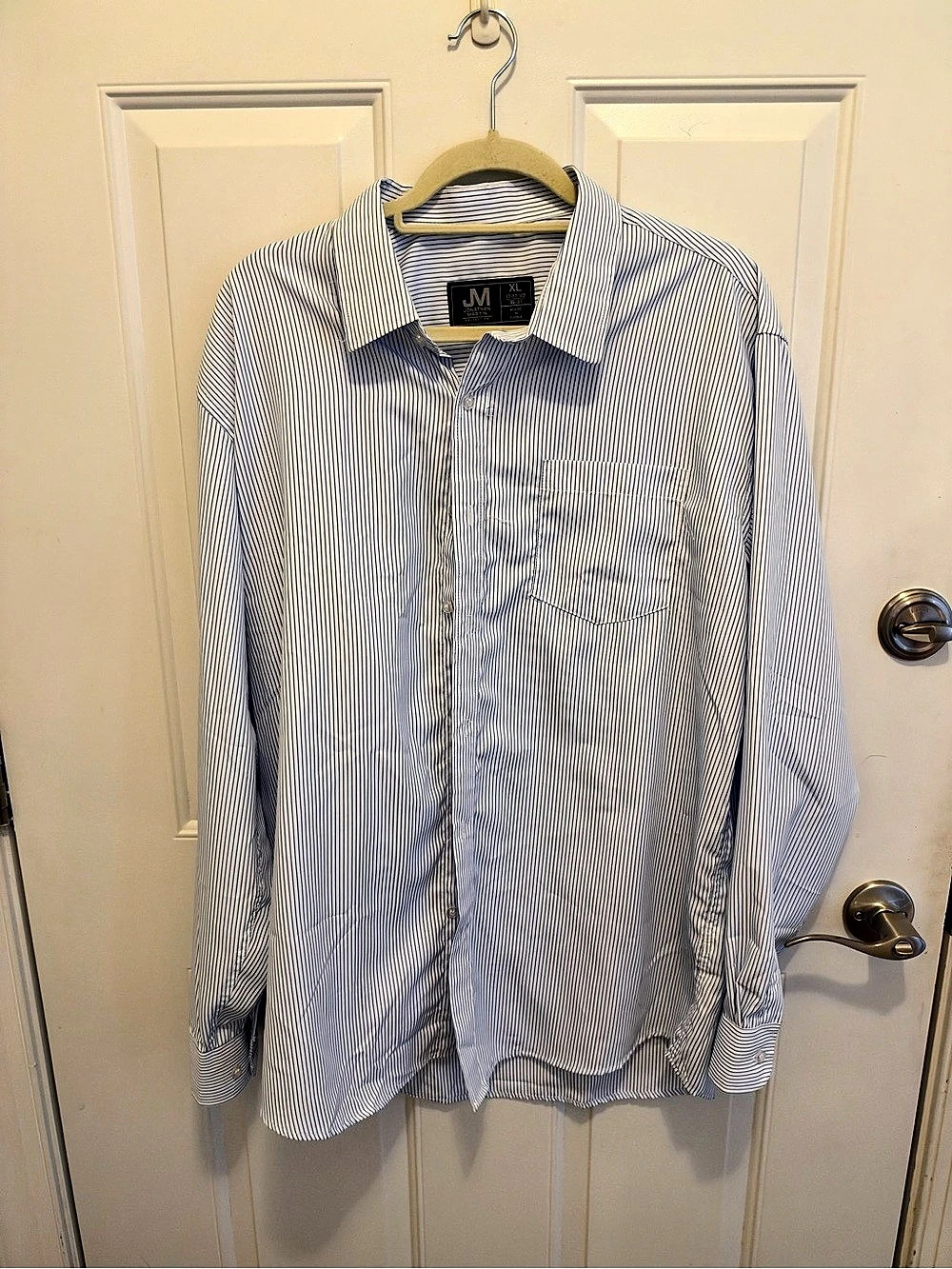Jonathan Martin Collection Striped Button Down in Blue & White XL Like New